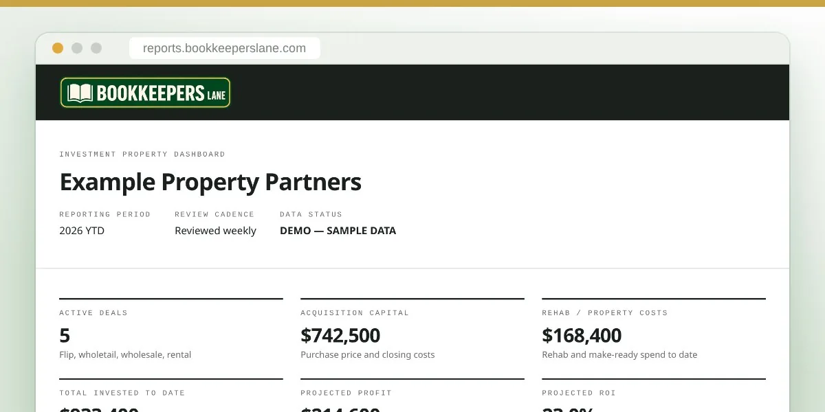 Real estate investor dashboard